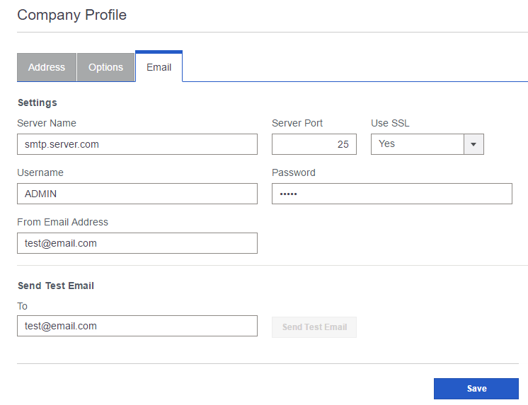 An image of the Email tab