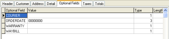 Image of Optional Fields tab.