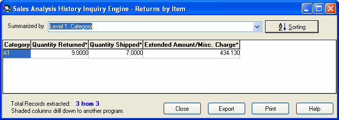 Image of History Inquiry screen.