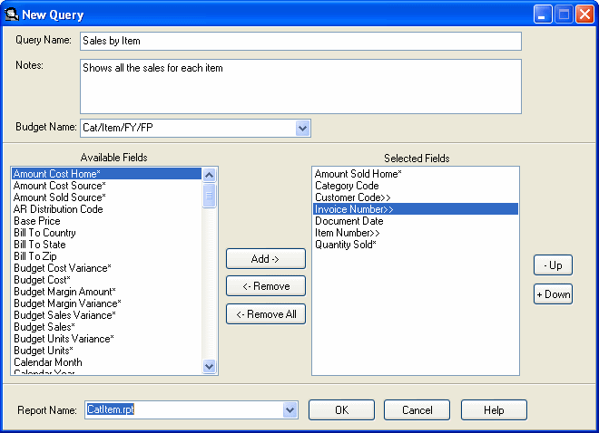 Image of New Query screen.