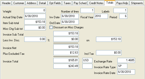 Image of Totals tab.