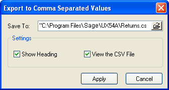 Export - Comma Separated