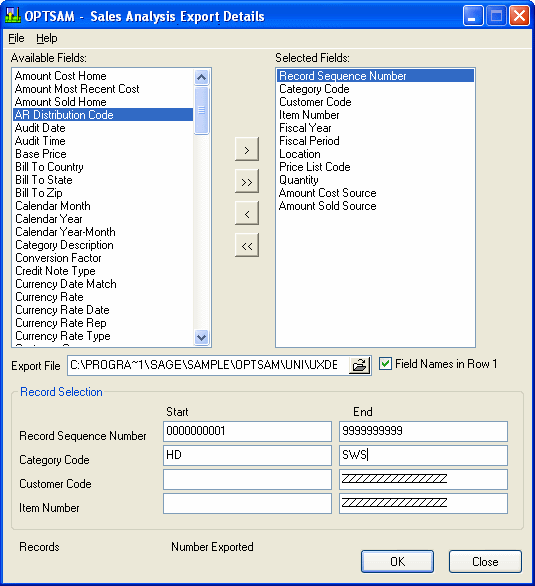 Export Details