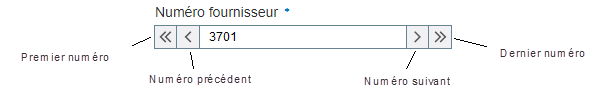 Image du champ Numéro de fournisseur avec de nouveaux boutons